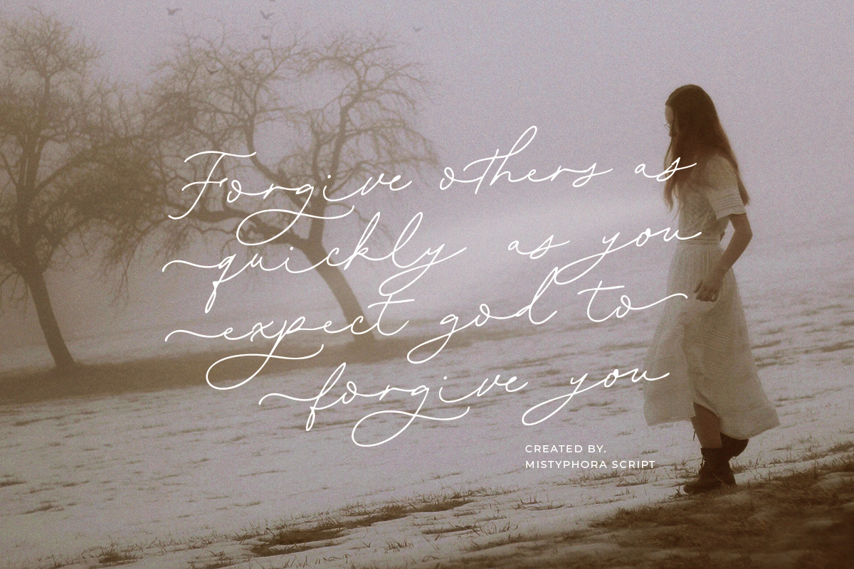 Mistyphora - Handwritten Script, a Script Font by Bale Type (Photo 4 of 10)