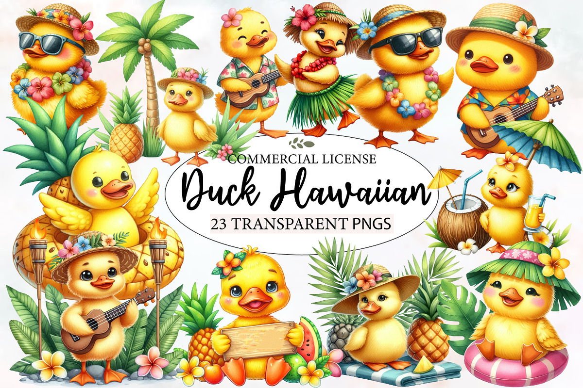 Duck Clipart, Hawaiian Clipart, an Illustration by Designworld (Photo 1 of 6)