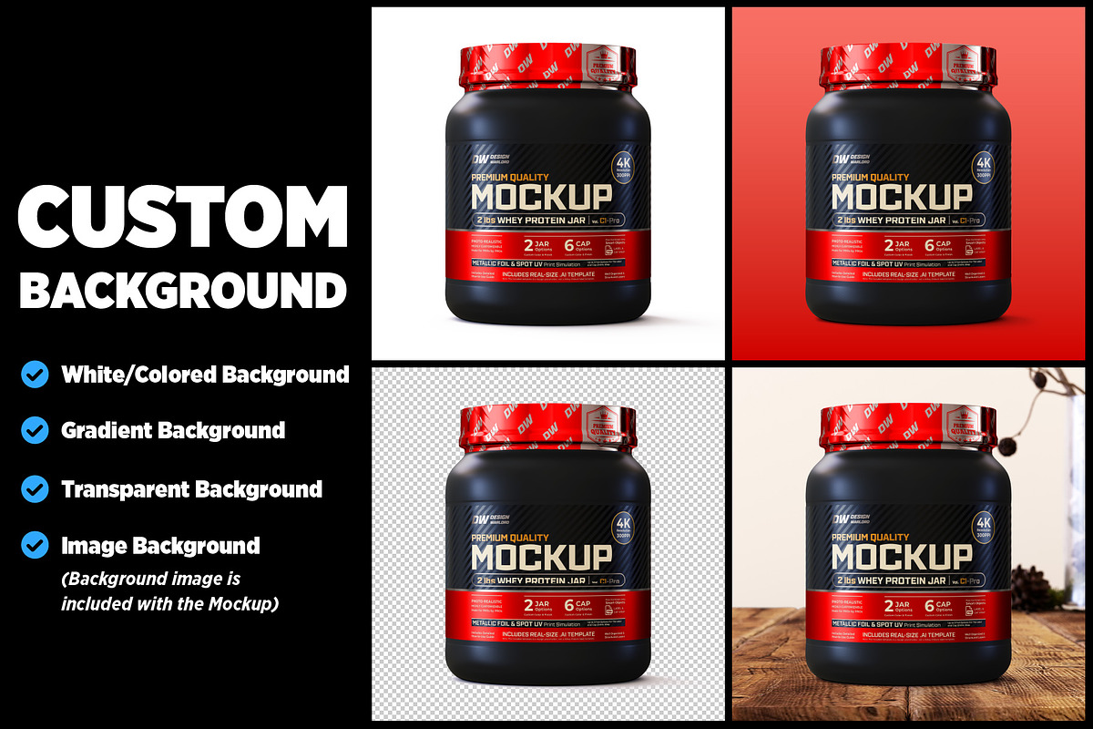 2lb Whey Protein Jar Mockup C1-Pro, a Packaging Mockup by Design Warlord (Photo 11 of 16)