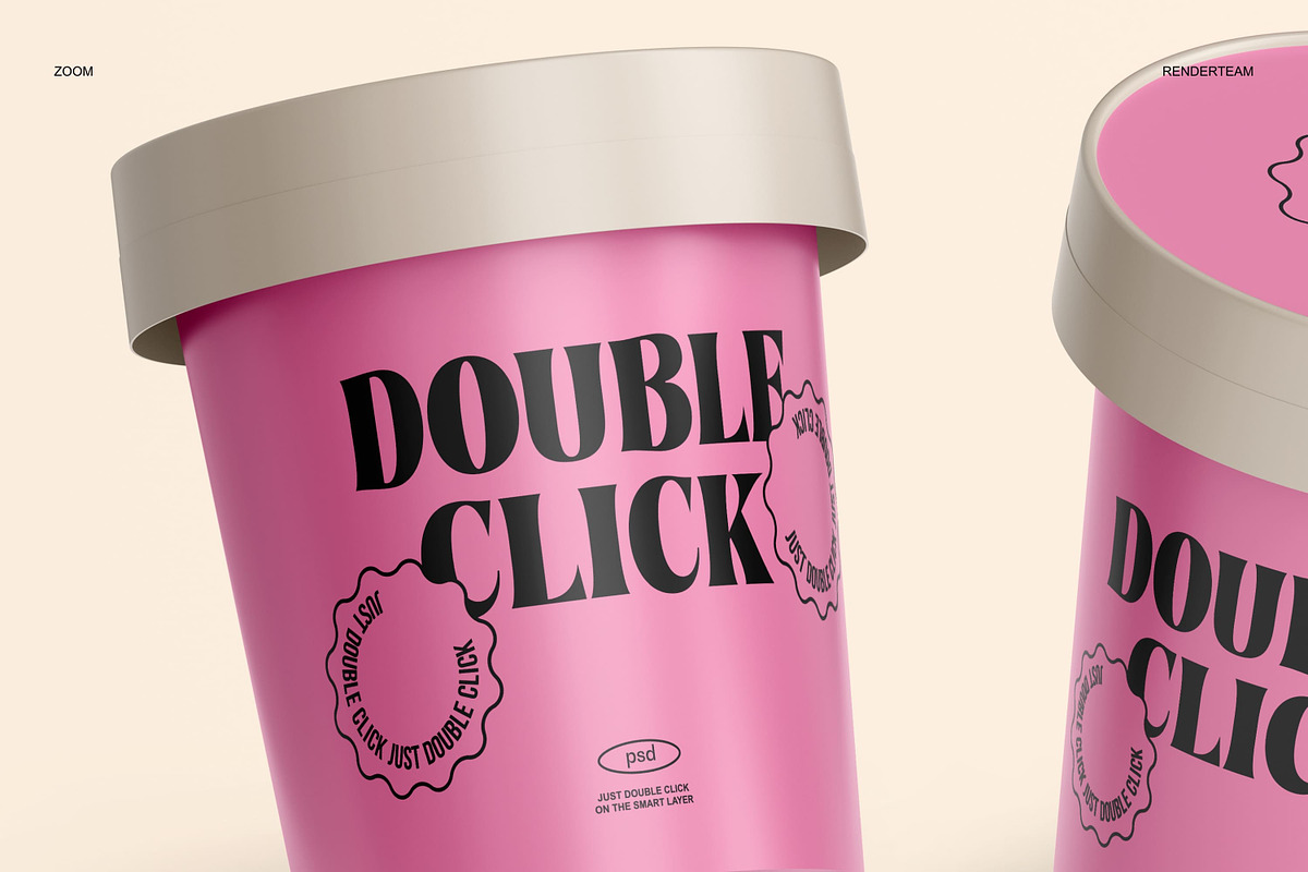 Ice Cream Packaging Mockup Set, a Cups & Container Mockup by Renderteam (Photo 6 of 14)