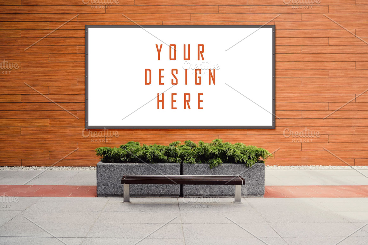 Street Billboard Mockup Template, an Advertising Mockup by uaname (Photo 1 of 7)