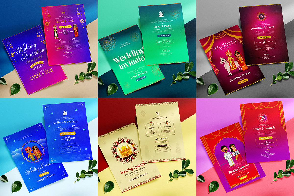 Indian Wedding Invitation Card Set, an Invitation Template by Creative Hatti (Photo 4 of 6)