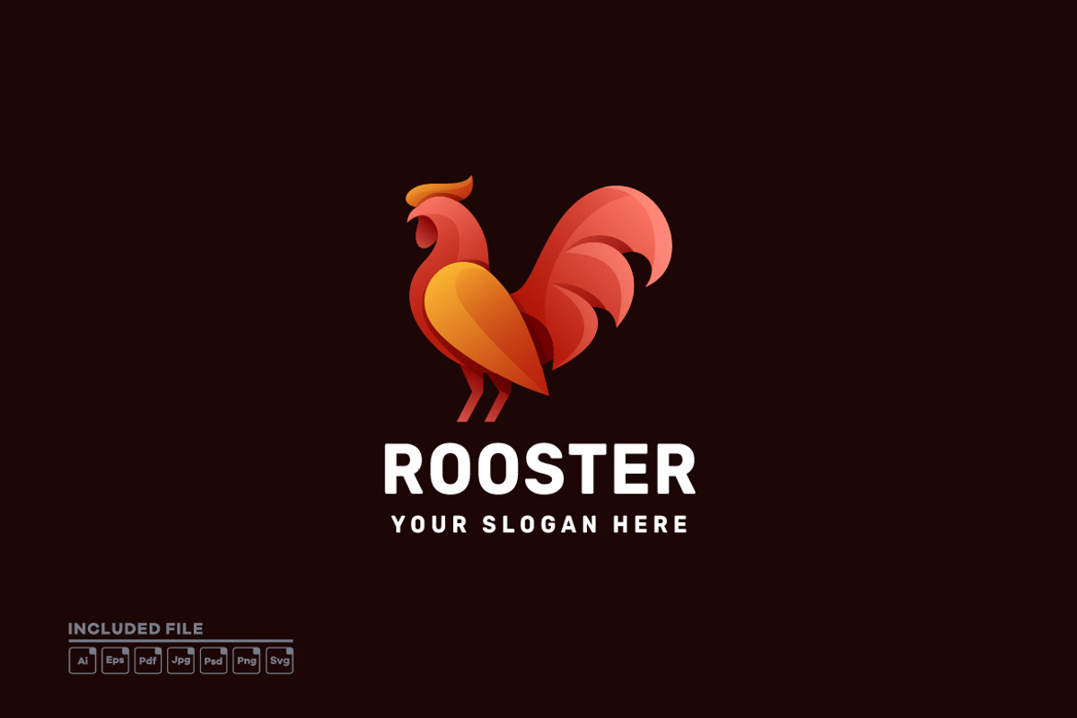 Rooster Gradient Colorful Logo, a Branding & Logo Template by yuanesei