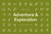 Adventure and Exploration Icon Set, an Outline Icon by Prosymbols (Thumbnail 1 of 8)