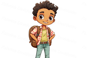 Cartoon Kids PNG Icons Avatars Set