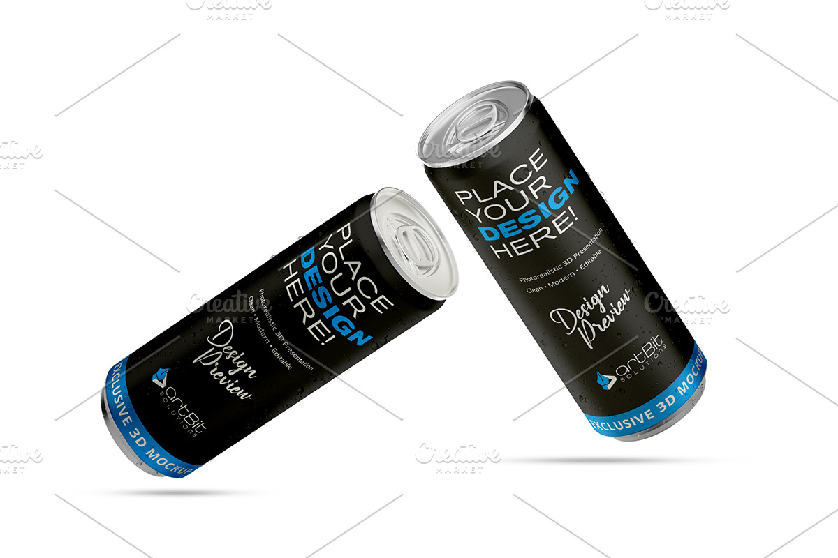 Editable Metalic Soda Can Mockup, a Product Mockup by artBit Design Studio (Photo 3 of 5)
