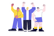 Crowd of people hands fist up, a Person Illustration by Lucky Shop (Thumbnail 3 of 4)