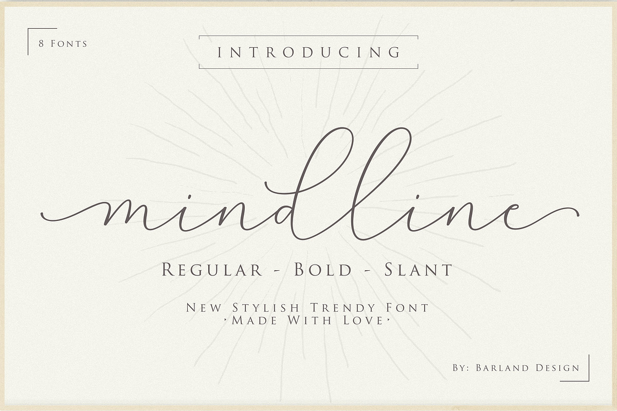 Mindline Script, a Script Font by Barland Design (Photo 1 of 12)