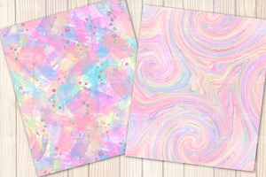 Rainbow Iridescent Seamless Patterns