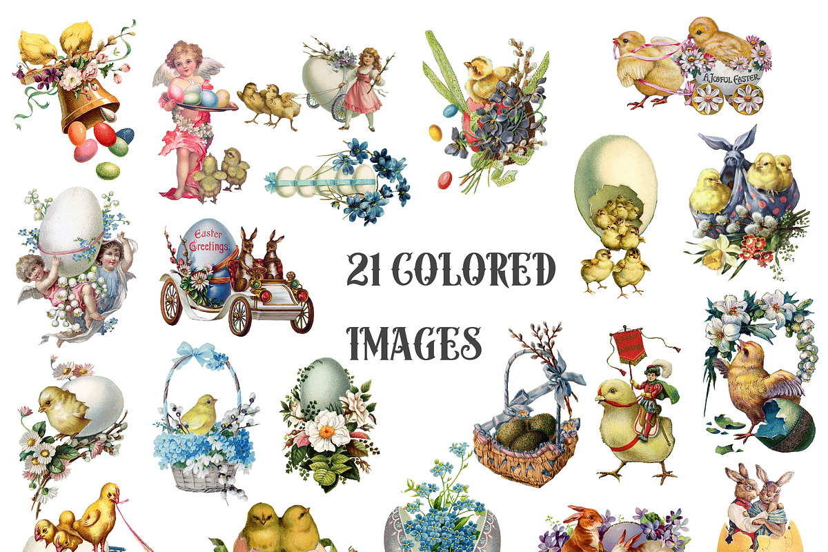 Vintage Easter Clipart, an Illustration by Verdigris Studios (Photo 2 of 2)
