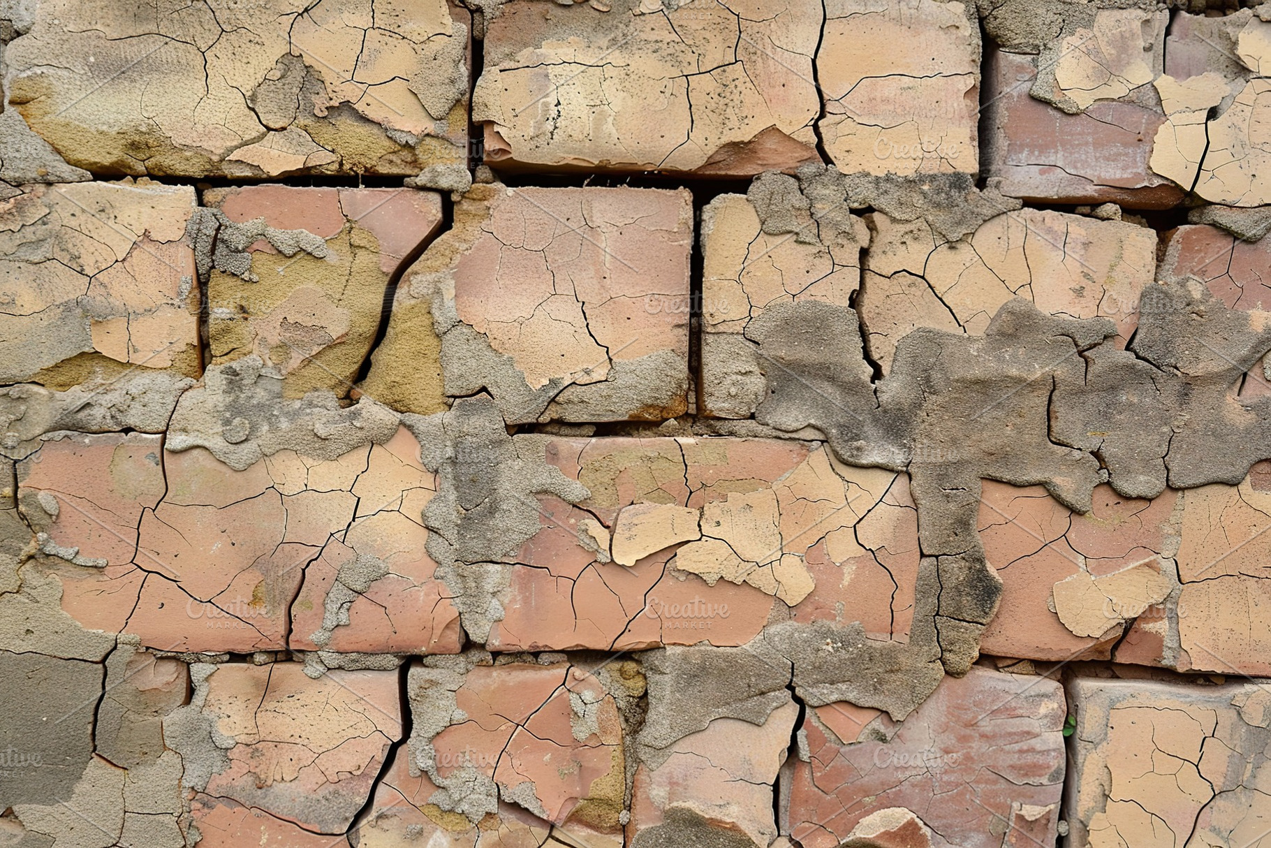 Background of old and cracked brick wall, a Background Photo by AlyaAnd