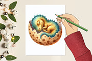 Dinosaurs Watercolor Clipart, an Illustration by designcity5 (Thumbnail 4 of 5)