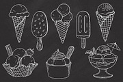 14 hand drawn ice creams vector set, a Background Graphic by InkySplash (Thumbnail 6 of 6)