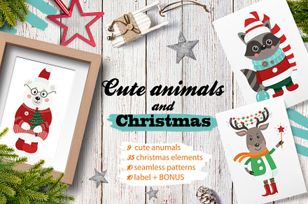 Christmas animals, a Wallpaper Graphic by Nafanya