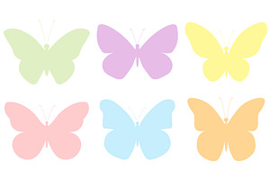 Butterflies Silhouettes Colorful SVG