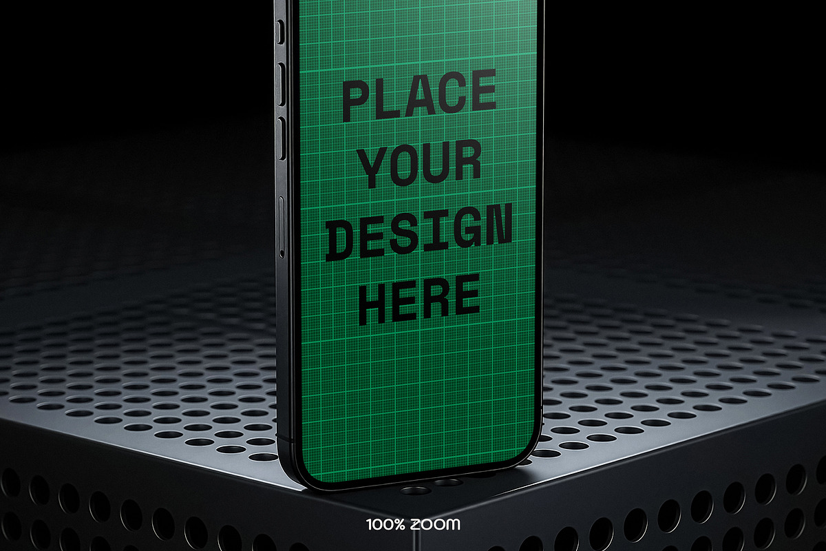Mobile Phone Mockup Perforated Metal, an iPhone Mockup by smishura (Photo 11 of 13)