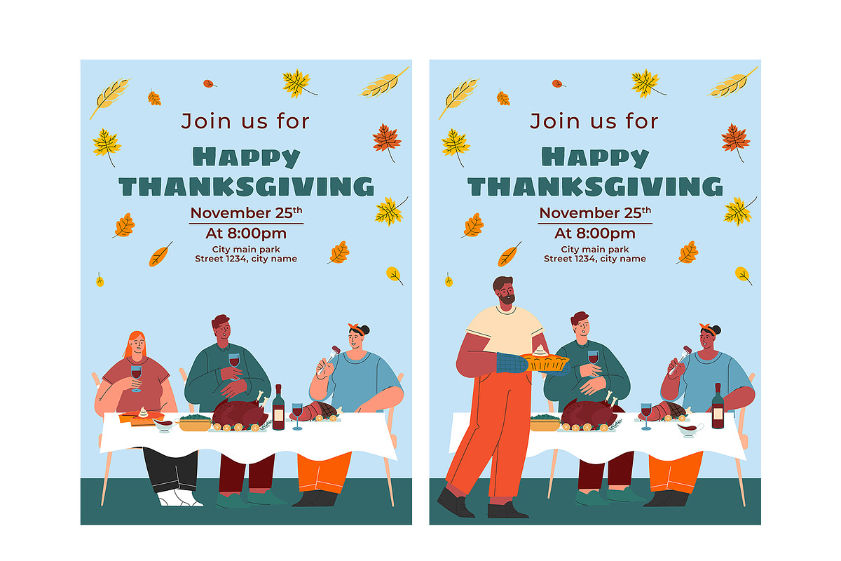 Thanksgiving day vector set, an Illustration by svetlatek (Photo 6 of 6)