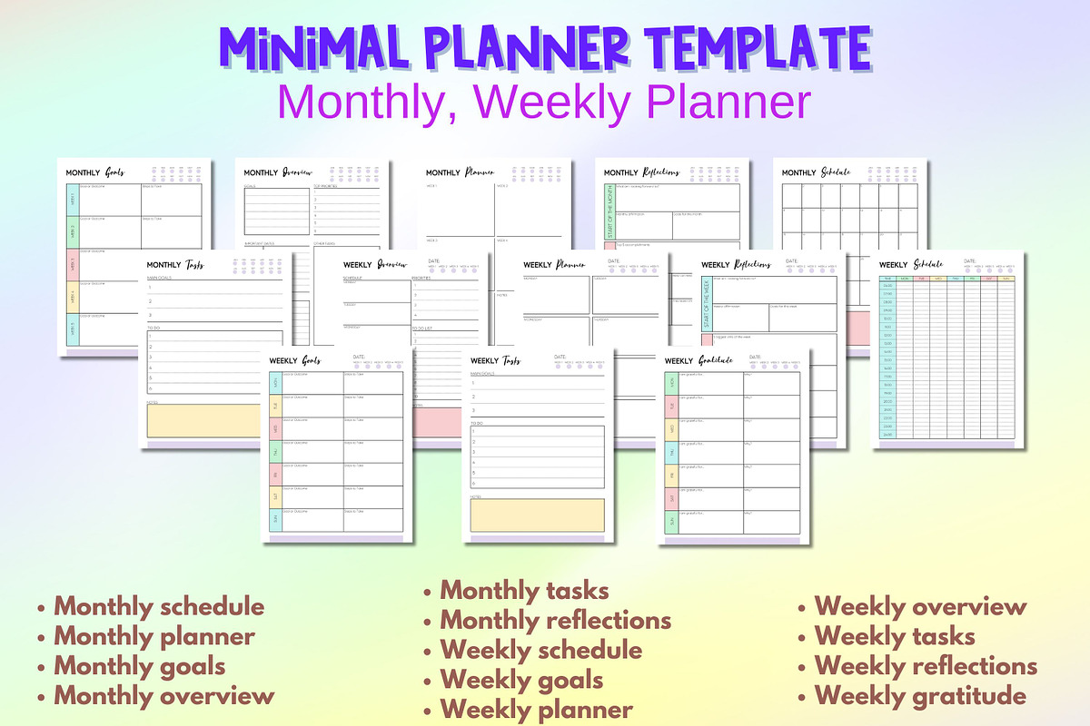 2026-2027 Minimal Planner Template, a Print Template by Adalin Shop (Photo 5 of 12)