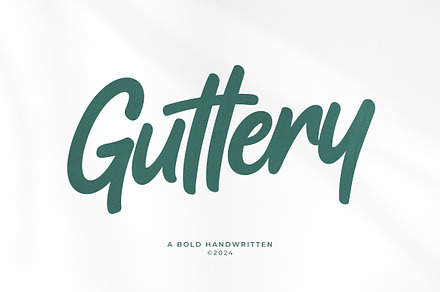 Guttery | Bold Handwritten Font, a Handwritten Font by Ariya Works