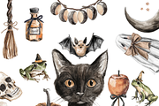 Watercolor Witchy Halloween Clipart, an Illustration by Pati Paints (Thumbnail 1 of 10)