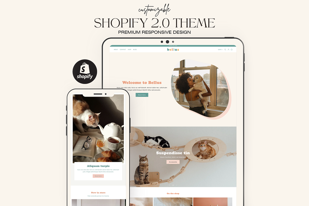 Pastel Shopify Theme Template, a Shopify Template by Tarsi.io (Photo 1 of 4)