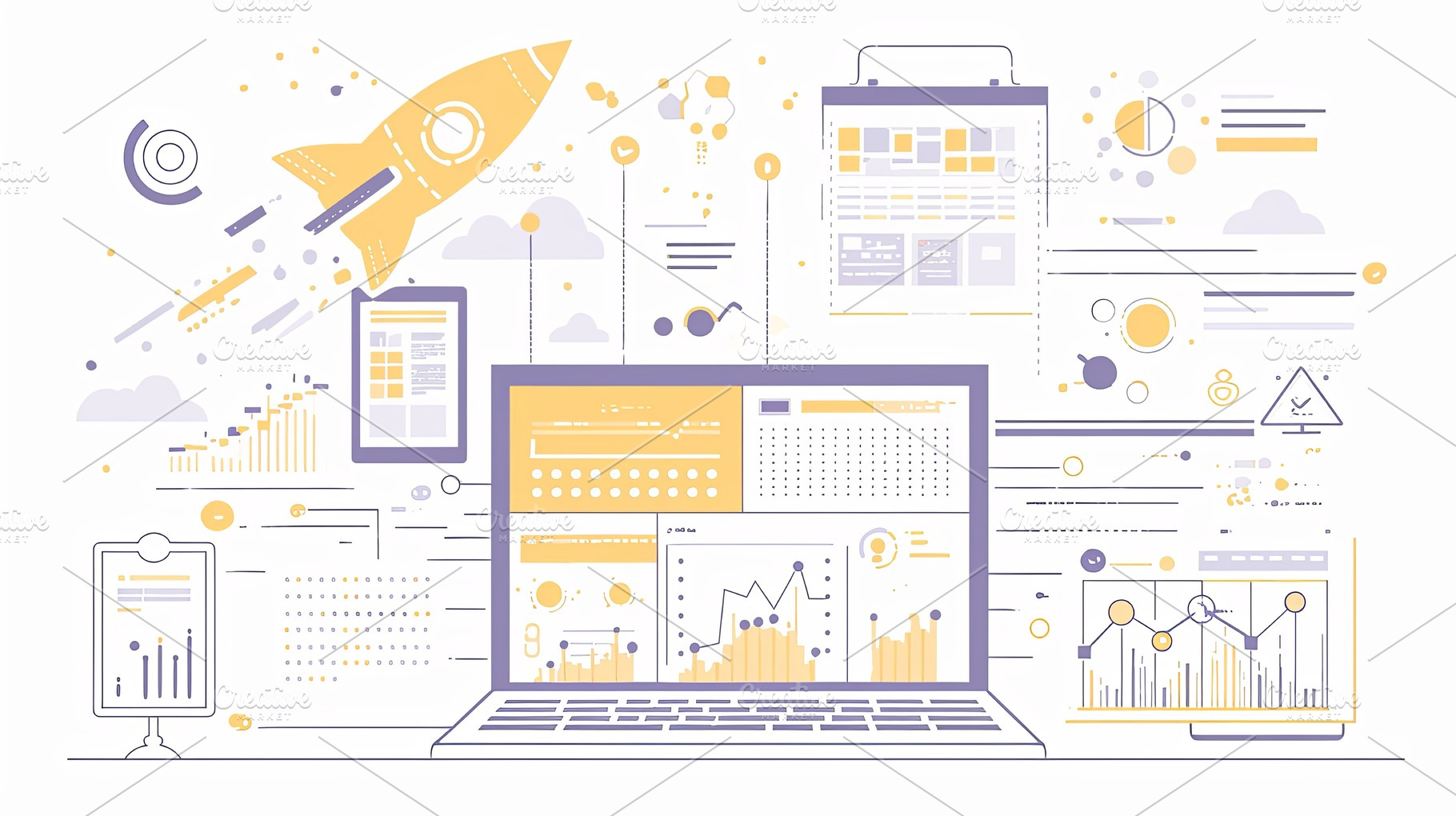 Illustration of data analytics and technology with interactive dashboards and r, a Photo by AS photostudio