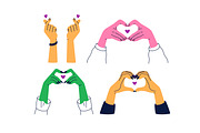 Hands making heart gesture set, a Person Illustration by Good Studio (Thumbnail 5 of 10)