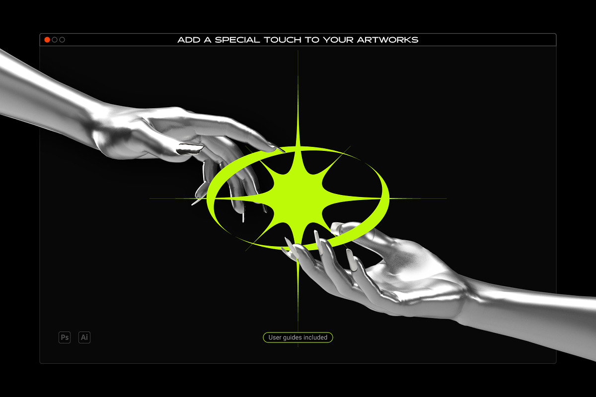 Acid & Chrome Abstract Shapes Bundle, an Object Graphic by Samolevsky (Photo 25 of 25)