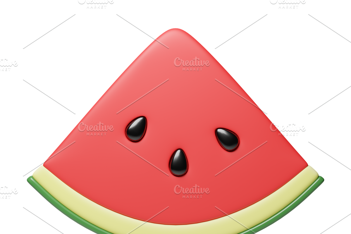 Cute 3D Watermelons icons, a Food & Drink 3D Model by Hannet (Photo 6 of 7)