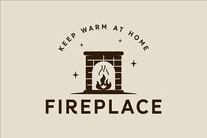 fireplace or chimney logo vector, a Branding & Logo Template by zyxroun shop