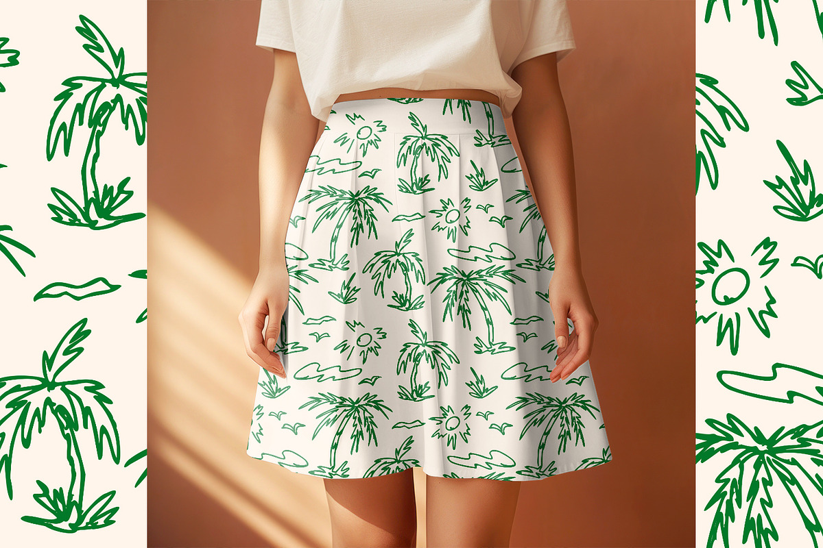 Hand Drawn Tropical Palms, a Pattern Graphic by MalyskaStudio (Photo 14 of 14)