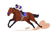 Jockeys riding race horses set, a Sport Illustration by Good Studio (Thumbnail 5 of 8)