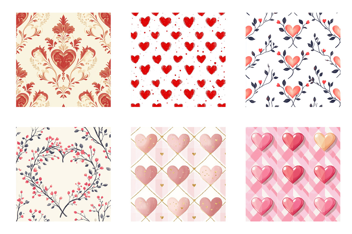 Valentines Themed Digital Papers, an Illustration by Designworld (Photo 2 of 3)