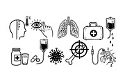 Medical Health Care Icon Set, an Illustration by designvectx (Thumbnail 3 of 3)
