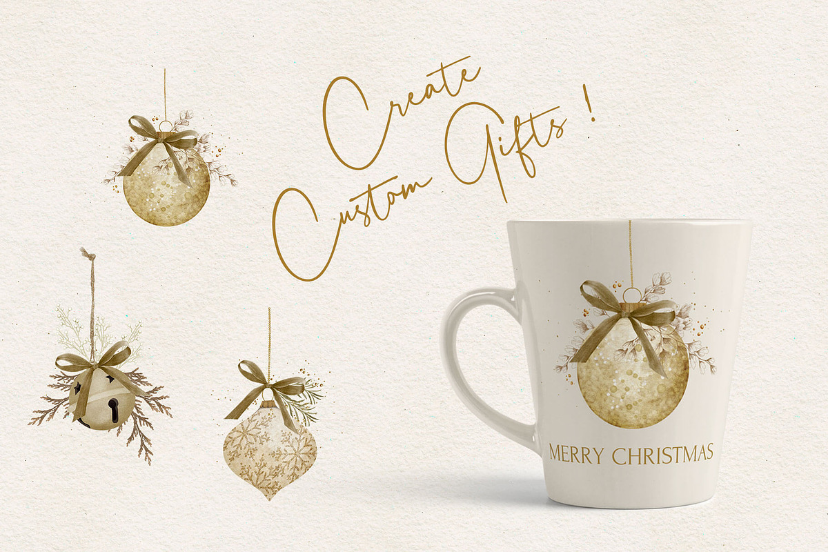 Christmas Ornaments Clipart, a Decorative Illustration by Maggie Stilwell Design (Photo 3 of 10)