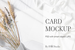 Card Mockup 5x7 2c5 HRV, a Merchandise Mockup by PawMockups