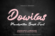 Dowilas - Handwritten Brush Font, a Handwritten Font by Dhabee (Thumbnail 1 of 15)