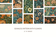 Seamless pattern with flowers, an Illustration by Pundateam (Thumbnail 1 of 5)