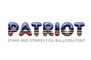 PATRIOT - USA flag foil balloon font, a Handwritten Font by ink drop (Thumbnail 1 of 5)