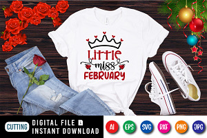 Little Miss February Valentine SVG