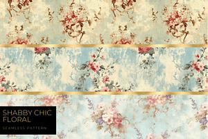 Shabby Chic Floral Grunge Patterns