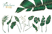 Palm leaves collection in gold, a Texture Illustration by Gluiki (Thumbnail 3 of 11)