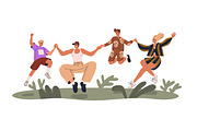 Happy families jumping with kids set, a Person Illustration by Good Studio (Thumbnail 2 of 13)