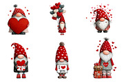 Watercolor Valentines Gnome Clipart, an Illustration by CreationArt (Thumbnail 3 of 5)