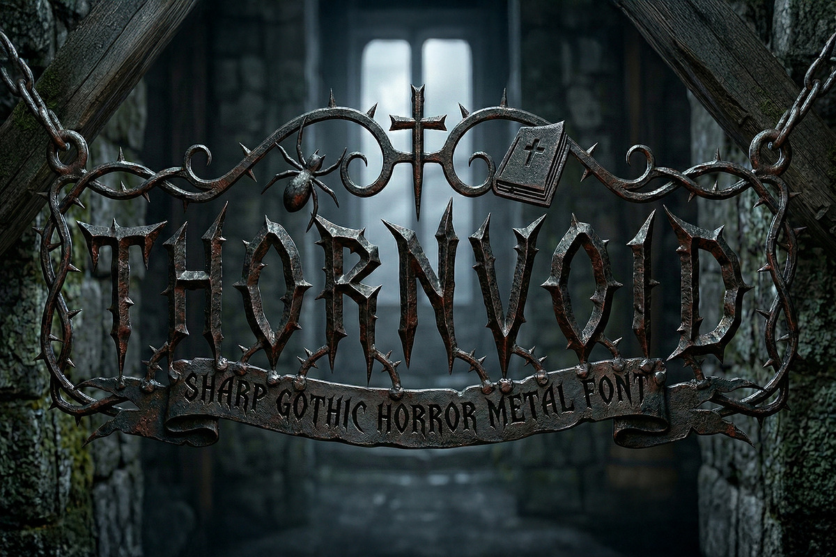 Thornvoid Razor Sharp Gothic Horror, a Handwritten Font by OWPictures (Photo 3 of 11)