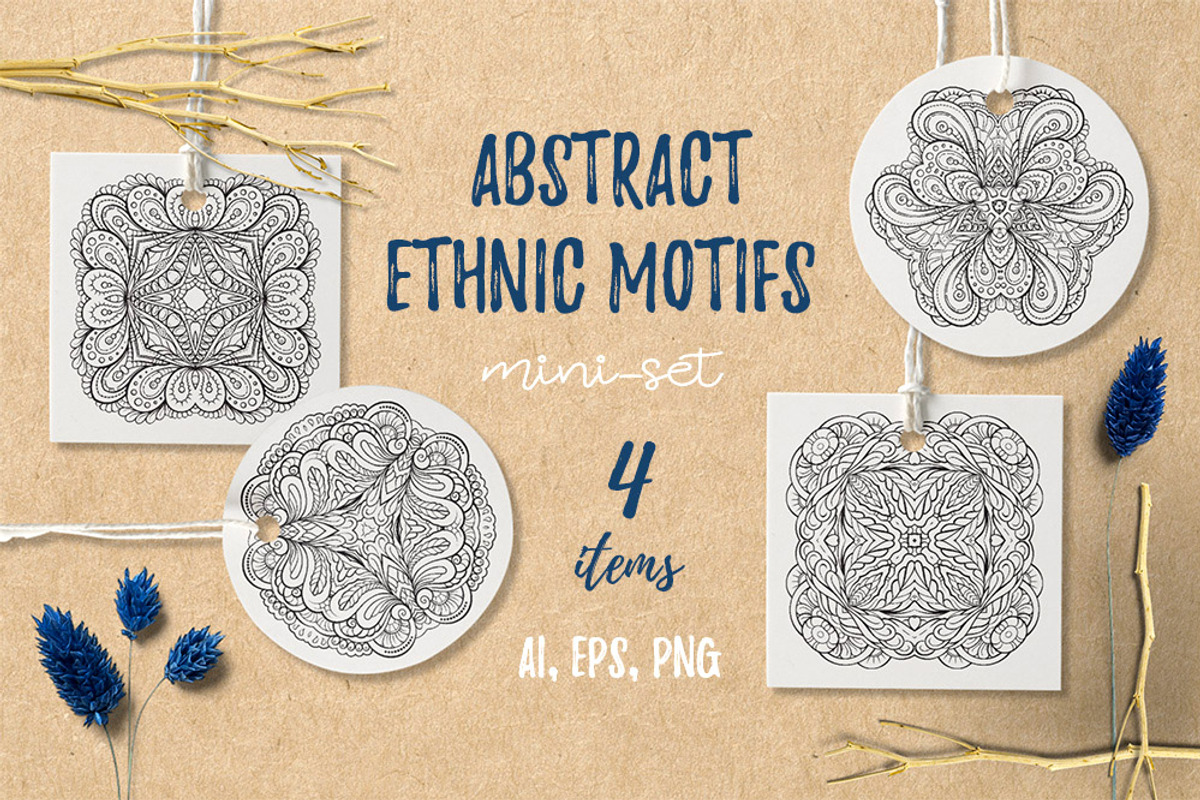 Abstract ethnic motifs mini-set, a Decorative Illustration by Graphic Magic (Photo 1 of 2)
