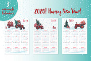 Set of Hand drawn Christmas tractors, a Decorative Illustration by Zimages (Thumbnail 4 of 7)