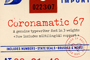 Coronamatic 67, a Serif Font by Cody Dennison (Thumbnail 1 of 7)