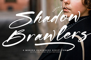 Shadow Brawlers, a Script Font by Integritype Studio
