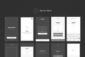 Wireframe Mobile UI Kit